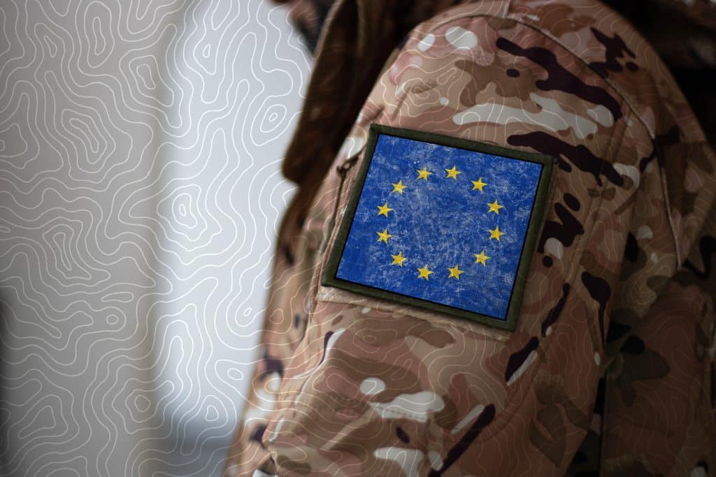 European,Union,Soldier.,Soldier,With,Flag,Europe,,Eu,Flag,On