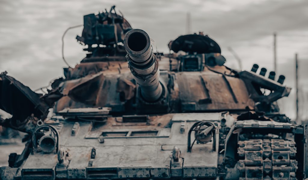 Damaged,Military,Tank,On,The,City,Street,War,InUkraine