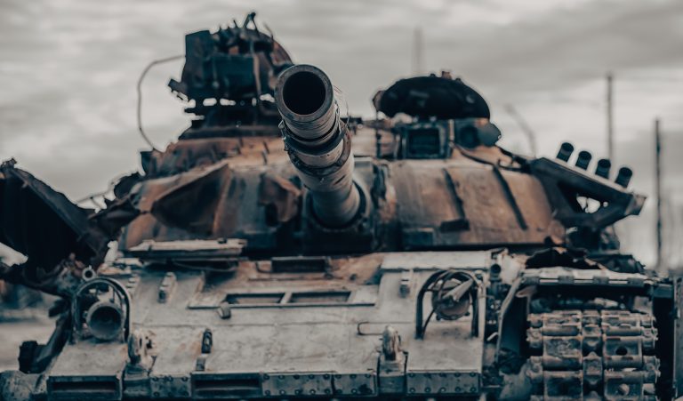 Damaged,Military,Tank,On,The,City,Street,War,InUkraine